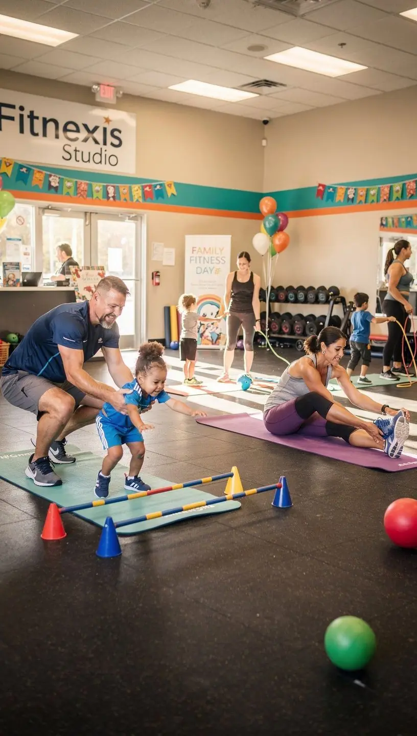 Treneris, kas vada grupas nodarbību sporta studijā.