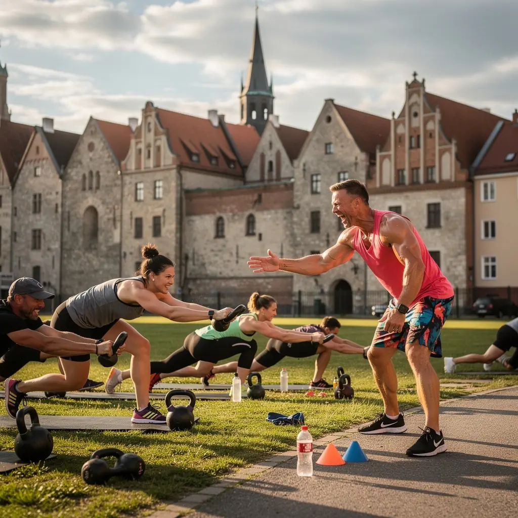 Mūsdienīgs sporta aprīkojums, kas pieejams treniņu laikā.